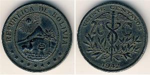 20 Centavo Bolivia (1825 - ) Zinco 