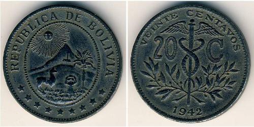 20 Centavo Bolivia (1825 - ) Zinco 