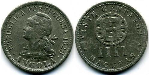 20 Centavo / 4 Macuta Portugal / Portuguese Angola (1575-1975) Copper/Zinc 