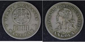 20 Centavo / 4 Macuta Portugal / Portuguese Angola (1575-1975) Cuivre/Zinc 