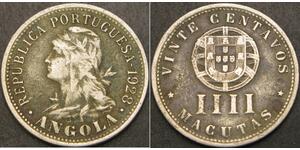 20 Centavo / 4 Macuta Portugal / Portuguese Angola (1575-1975) Cuivre/Zinc 