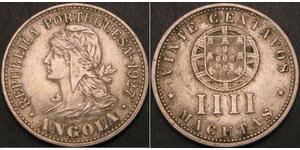 20 Centavo / 4 Macuta Portugal / Portuguese Angola (1575-1975) Cuivre/Zinc 