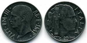 20 Centesimo Kingdom of Italy (1861-1946) Acier inoxydable 