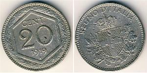 20 Centesimo Kingdom of Italy (1861-1946) Copper/Nickel 