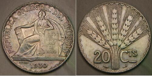 20 Centesimo Uruguay (1825 - ) Silver 
