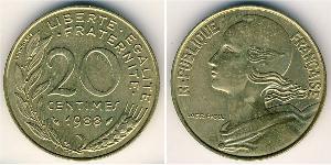20 Centime Quinta Repubblica francese (1958 - ) Alluminio/Bronzo 