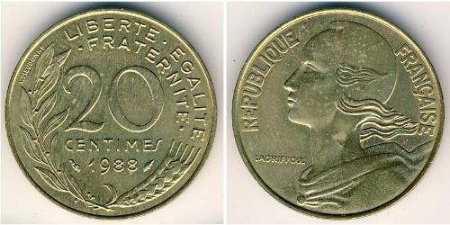 20 Centime Quinta Repubblica francese (1958 - ) Alluminio/Bronzo 
