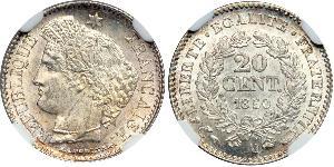 20 Centime Deuxième République (France) (1848-1852) Argent 