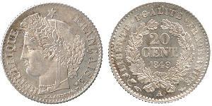 20 Centime Deuxième République (France) (1848-1852) Argent 