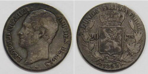 20 Centime Belgio Argento 