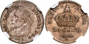 20 Centime Secondo Impero francese (1852-1870) Argento Napoleone III (1808-1873)