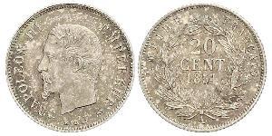 20 Centime Secondo Impero francese (1852-1870) Argento Napoleone III (1808-1873)
