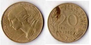 20 Centime Fünfte Französische Republik (1958 - ) Messing 