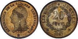 20 Centime Guayana Francesa Níquel/Cobre 