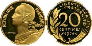 20 Centime Quinta Repubblica francese (1958 - ) / Francia Oro 
