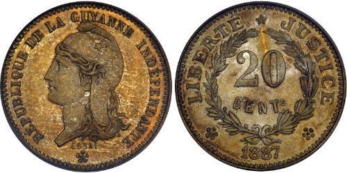 20 Centime Guyana francese Rame/Nichel 