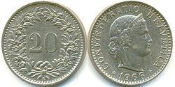 20 Centime Svizzera Rame/Nichel 