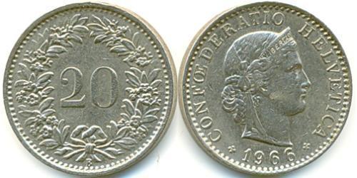 20 Centime Svizzera Rame/Nichel 