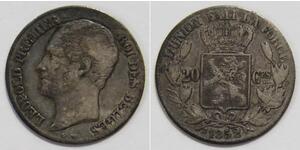 20 Centime Belgien Silber 