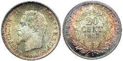20 Centime Zweites Kaiserreich (1852-1870) Silber Napoleon III (1808-1873)