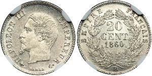 20 Centime Zweites Kaiserreich (1852-1870) Silber Napoleon III (1808-1873)