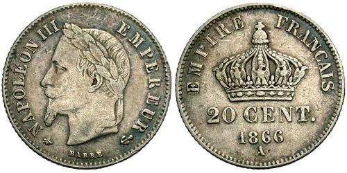 20 Centime Zweites Kaiserreich (1852-1870) Silber Napoleon III (1808-1873)