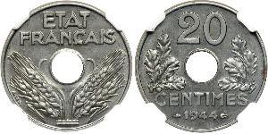 20 Centime 維希法國 (1940 - 1944) Zinc 