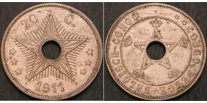 20 Centime Congo belge (1908 - 1960)  
