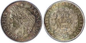 20 Centime 法蘭西第二共和國 (1848 - 1852) 銀 