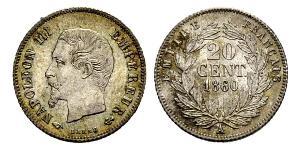 20 Centime 法蘭西第二帝國 (1852 - 1870) 銀 拿破仑三世