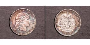 20 Centime / 1/5 Gourde Haiti Argento 