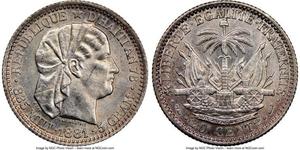 20 Centime / 1/5 Gourde Haiti Argento 