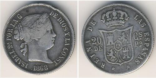 20 Centimo Filippine Argento 