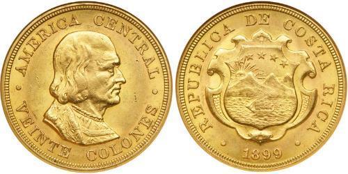 20 Colon Costa Rica 金 克里斯托弗·哥伦布