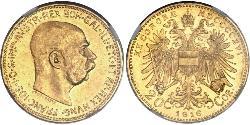 20 Corona Österreich-Ungarn (1867-1918) Gold Franz Joseph I (1830 - 1916)