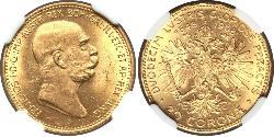 20 Corona Австро-Венгрия (1867-1918) Золото Франц Иосиф I (1830 - 1916)
