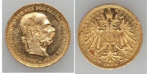 20 Corona Австро-Венгрия (1867-1918) Золото Франц Иосиф I (1830 - 1916)
