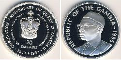 20 Dalasi Gambie (1965 - ) Argent 