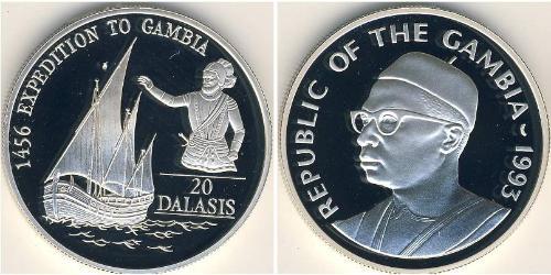 20 Dalasi Gambie (1965 - ) Argent 