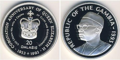 20 Dalasi Gambia (1965 - ) Silber 
