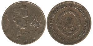 20 Denaro Repubblica Socialista Federale di Jugoslavia (1943 -1992) Alluminio/Bronzo 