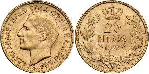 20 Denaro Regno di Jugoslavia (1918-1943) Oro Alexander I of Yugoslavia (1888 - 1934)