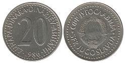 20 Dinar Socialist Federal Republic of Yugoslavia (1943 -1992) Copper/Zinc 