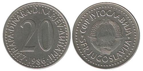 20 Dinar Socialist Federal Republic of Yugoslavia (1943 -1992) Copper/Zinc 