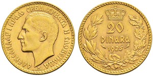 20 Dinar Königreich Jugoslawien (1918-1943) Gold Alexander I of Yugoslavia (1888 - 1934)