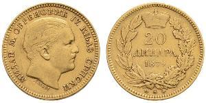 20 Dinar Serbie Or Milan Ier de Serbie