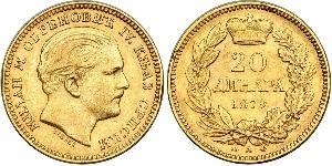20 Dinar Serbie Or Milan Ier de Serbie