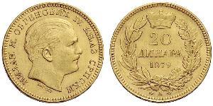 20 Dinar Serbie Or Milan Ier de Serbie