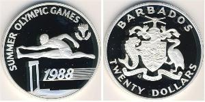 20 Dollar Barbade Argent 