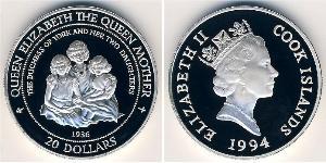 20 Dollar Cook Islands (1965 - ) Argent 